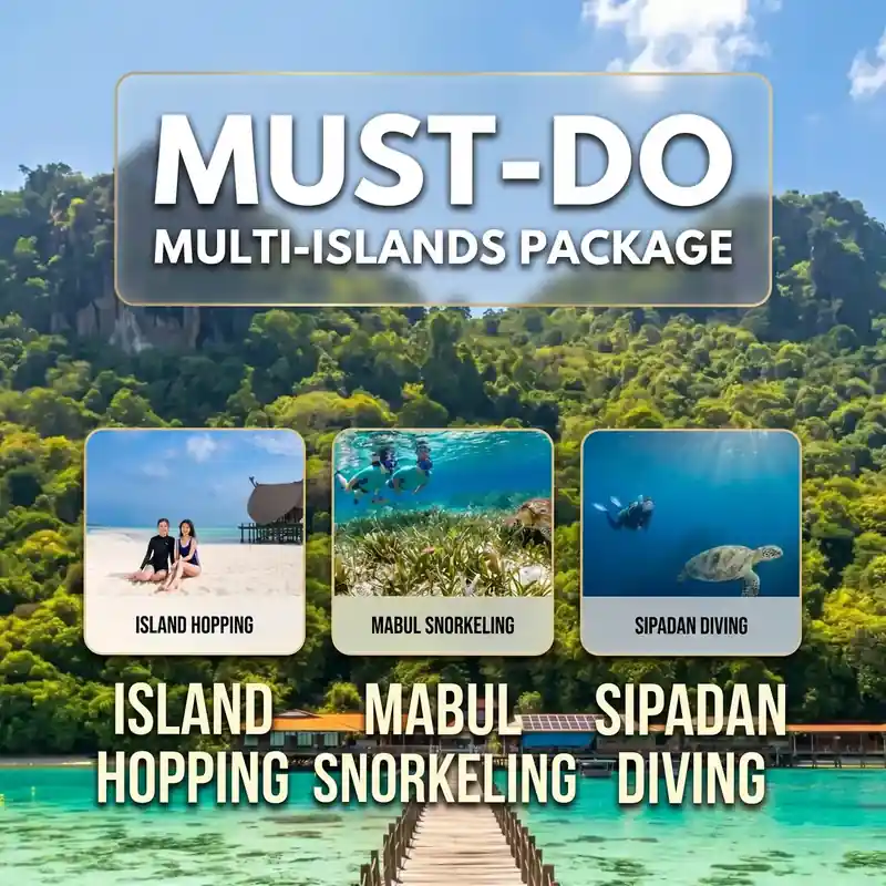Multi-day island hopping tour packages in the Semporna archipelago