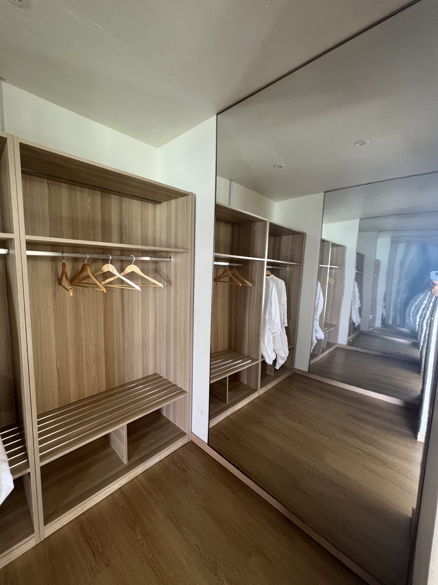 Spacious bedroom at Sicily Hotel near Bum Bum Island with twin beds and sea horizon